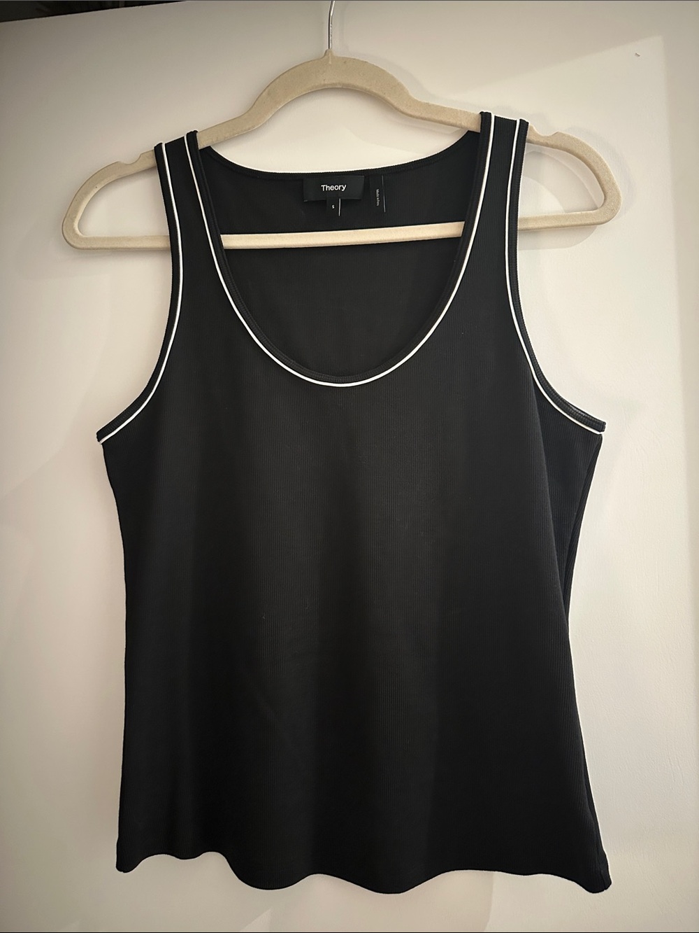 Theory Black Tank with White Trim